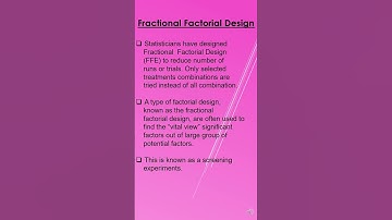 Fractional Factorial Design #youtubeshorts