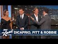 Leonardo dicaprio brad pitt  margot robbie interrupt kimmel monologue