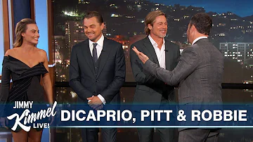 Leonardo DiCaprio, Brad Pitt & Margot Robbie Interrupt Kimmel Monologue