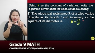 MATH 9 Lesson | COMBINED VARIATION