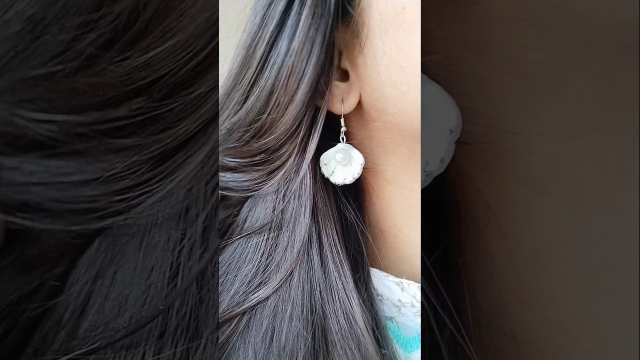 DIY Pearl shell earrings 🤍 
