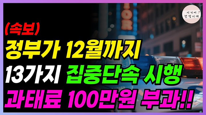 🚨속보🚨 집중단속 시작됐다!! 13개 항목 전국 단속!! 100만원 과태료 폭탄 주의!!