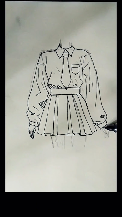 School dress wearing girl drawing |Anime girl wearing school dress drawing tutorial #animedrawing