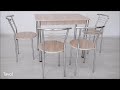 Обеденный комплект Тавол Классик (стол+4стула) 93смх60смх75см ножки хром Ясень