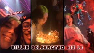 Billie Eilish celebrating her 18 years