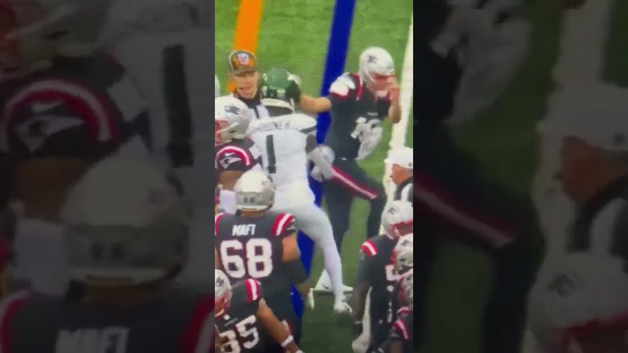 Sauce Gardner Shoved Mac Jones New England Patriots Vs New York Jets Highlights Scripted NFL Sunday