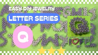 Easy DIY Jewelry: Beaded Letter and Number Q / Beaded Alphabet Q /Beaded Letter Series Q