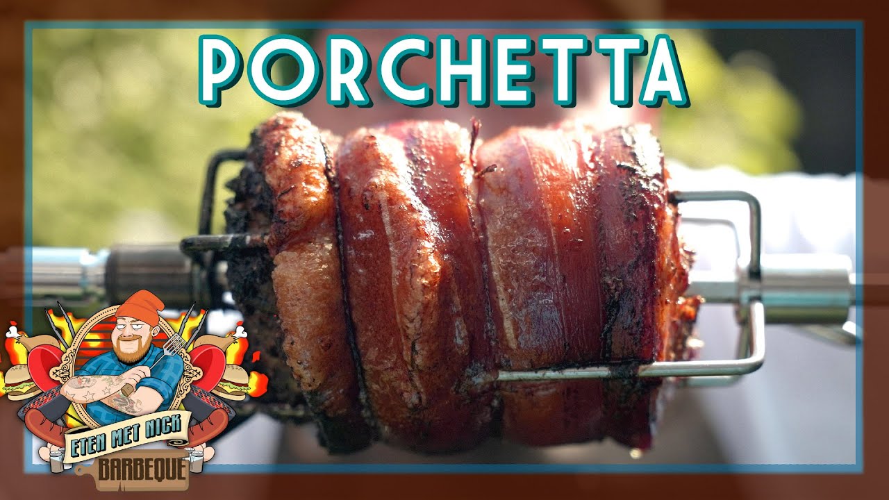 PORCHETTA VAN DE ROTISSERIE! | EtenmetNick | BBQ
