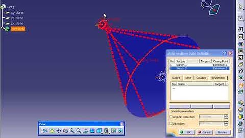 53 Basic Multi Section Solid || CATIA V5 Tutorial