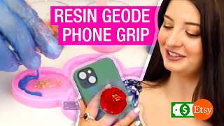 Super Easy Resin Geode Phone Grips