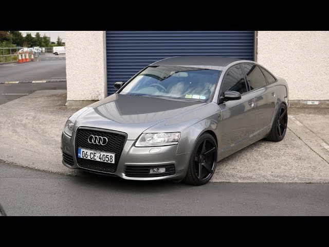 Audi A6 C6 Vinyl wrap in dark silver. 