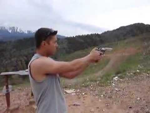 Me firing my 357 on rampart range in colorado springs colorado. that's pikes peak in the background.