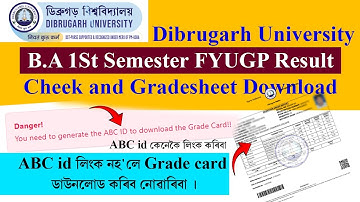B.A 1st Semester FYUGP result check 2025// B.A 1st Sem Gradesheet Download Dibrugarh University