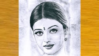 How To Draw A Girl Aishwarya Rai Pencil Sketch Step By Step.