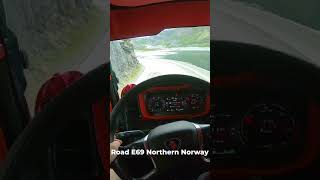 POV DRIVING SCANIA S500 AT ROAD E69 IN NORTHERN NORWAY