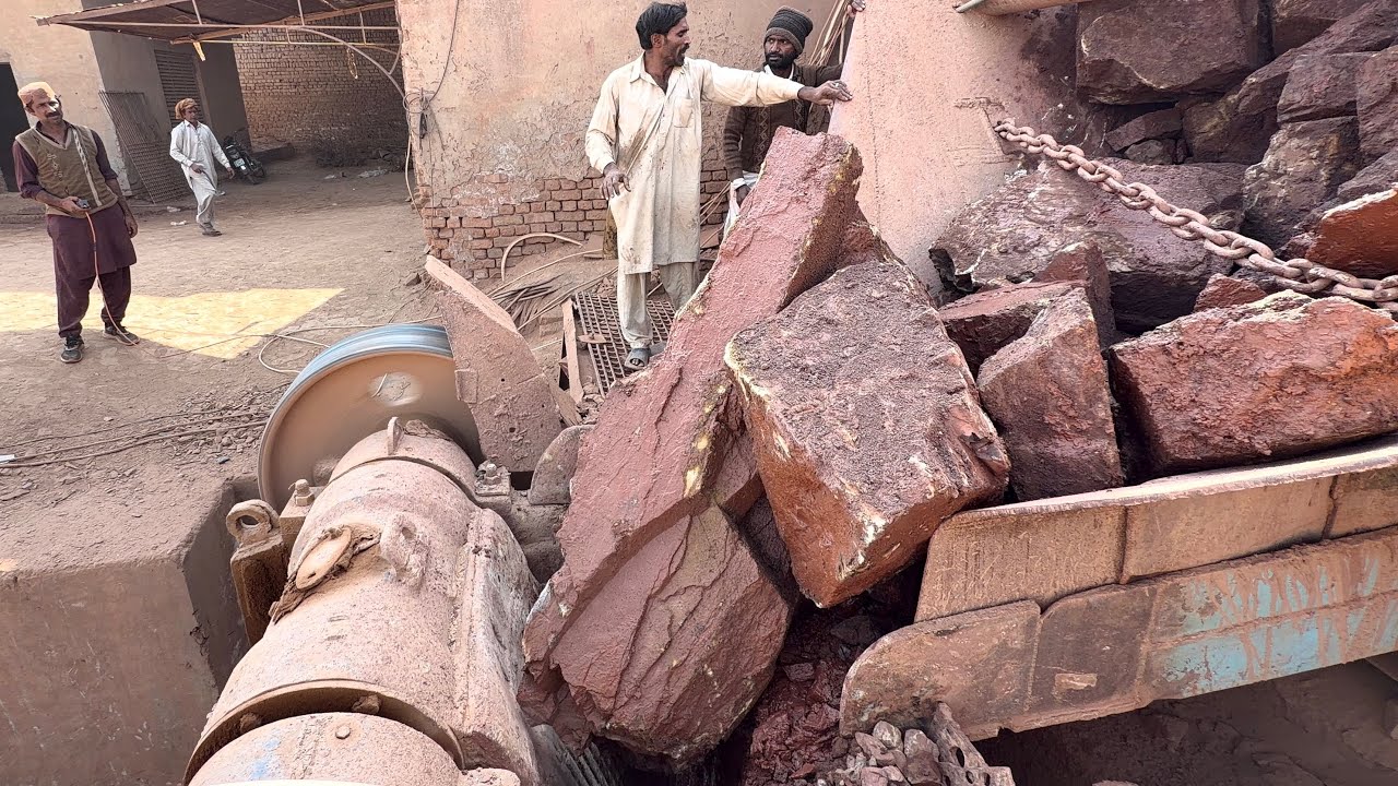 Giant Rock Jammed the Crusher! Workers Break It with Hammer | Extreme Stone Crushing Action 