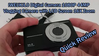 IWEUKJLO Digital Camera, Kids Camera with 32GB Card FHD 1080P 44MP Vlogging 16X Zoom Review
