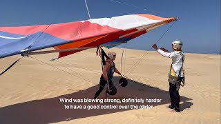 Hang Gliding Ground Handling lesson at Kitty Hawk HG Flight School, it was windy!!