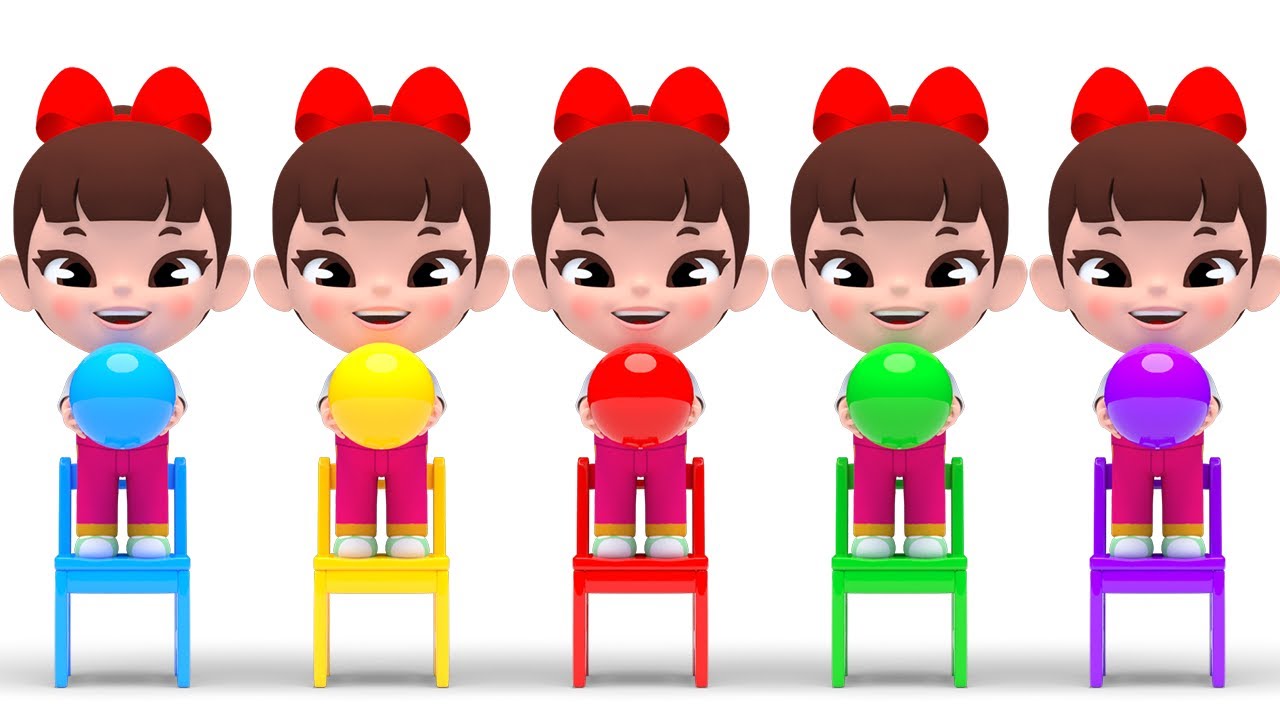 Learn Color with Five Little Monkeys Jumping On The Bed Song  5마리 원숭이 점핑온더베드 송 영어동요 Nursery rhymes