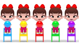 Learn Color with Five Little Monkeys Jumping On The Bed Song 5마리 원숭이 점핑온더베드 송 영어동요 Nursery rhymes