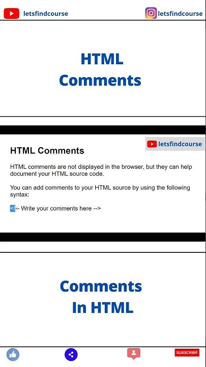 HTML Comment | Comment In HTML #html - YouTube