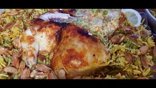 Grilled chicken stuffed with rice ?? دجاج مشوي محشي بالأرز??