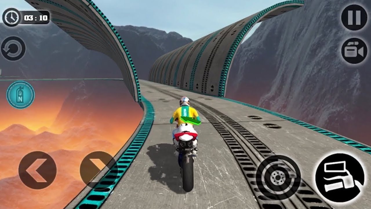 เกมส์ ถอย รถ  New Update  เกมขับรถมอเตอร์ไซค์วิบากบนถนนสูงที่สุดในโลก Impossible Moto Bike ep3