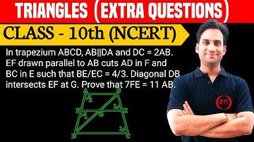 In trapezium ABCD, AB || DA and DC = 2AB. EF drawn parallel to AB cuts AD in F and BC in E such