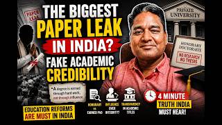 The Biggest Paper Leak in India Isn't an Exam... It's the "Dr." Title! Education reform!
