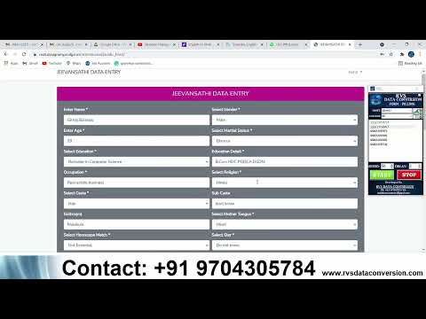 Jeevansathi data entry auto typer | online Data filling Auto Typing