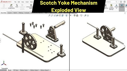 Exploded View in SolidWorks | Scotch Yoke Mechanism