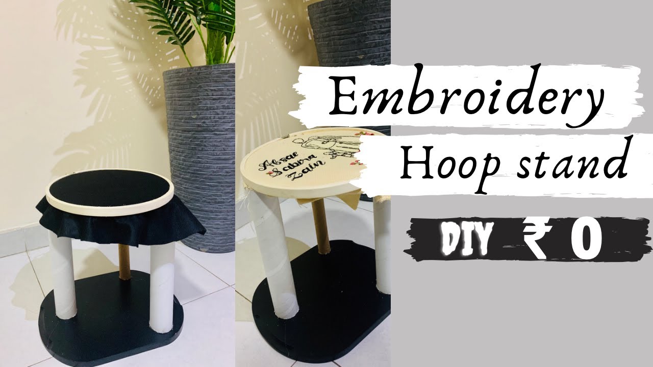 Homemade DIY Hand Embroidery Hoop Stand 