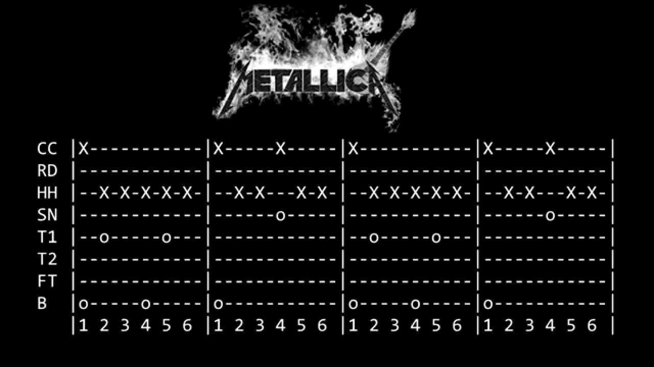 Tabulatura Drums Metallica Nothing Else Matters By Yendrek Youtube