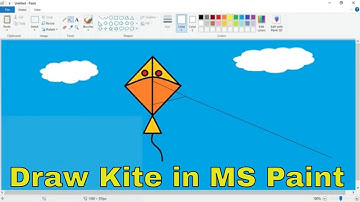 How to Draw Kite in MS Paint| Easy Kite Drawing