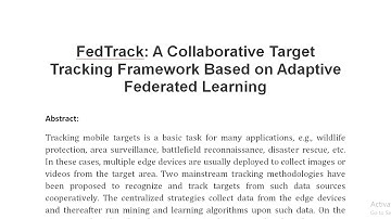 FedTrack A Collaborative Target Tracking Framework Based on Adaptive Federated Learning