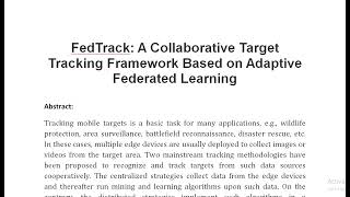 FedTrack A Collaborative Target Tracking Framework Based on Adaptive Federated Learning