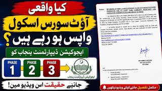 Outsourced Schools Phase 1, 2 & 3 Wapas Ho Rahe Hain? | Punjab Education Department Latest Update