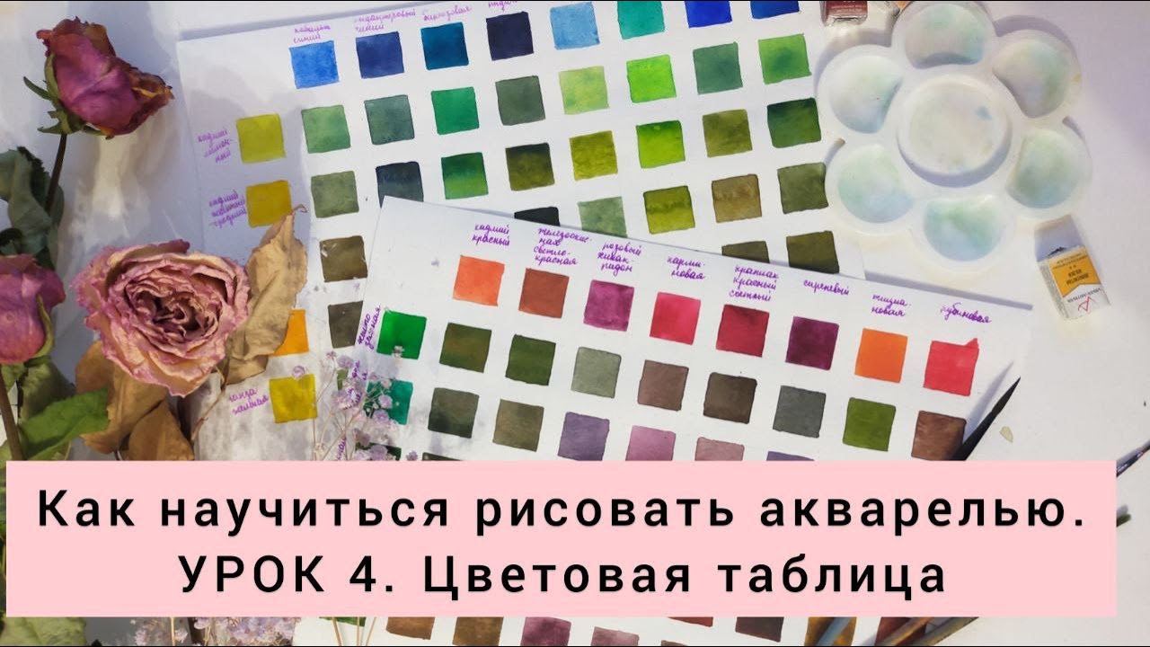 Как научиться рисовать акварелью. УРОК 4. Цветовая таблица.