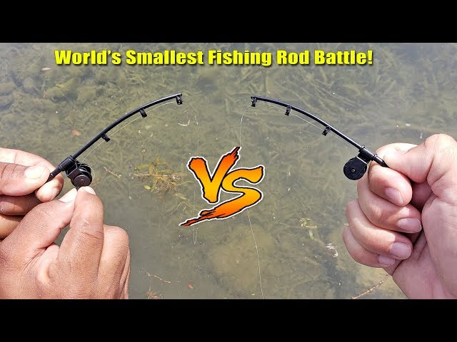 World's Smallest Fishing Rod Challenge! Who Will Win? 1v1