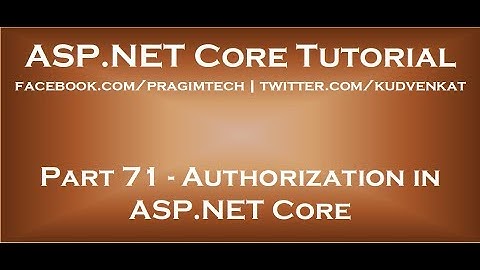 Autorisatie in ASP NET Core