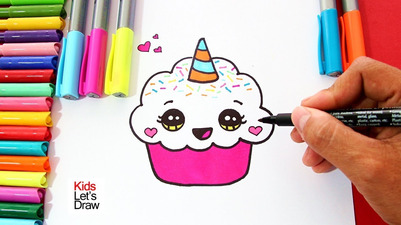 Cómo Dibujar un CUPCAKE UNICORNIO Fácil paso a paso | How to draw a Unicorn  Cupcake Easy and Cute - thptnganamst.edu.vn