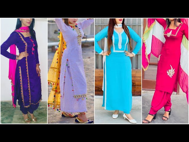 Top 30 Plain Punjabi Suits with Contrast Dupatta Latest #punjabisuits Color  Combination Ideas (9) | Churidar suits, Casual dress outfits, Indian designer  suits