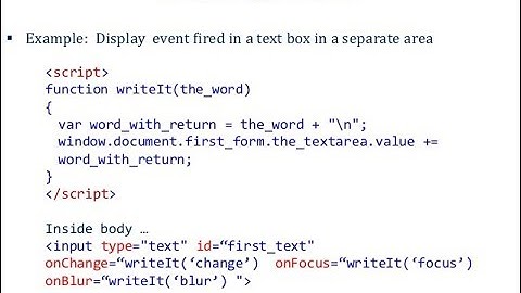 Onfocus Onblur Onchange