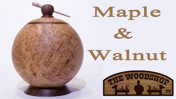 Woodturning Maple Burl and Walnut Lidded Box | Carl Jacobson