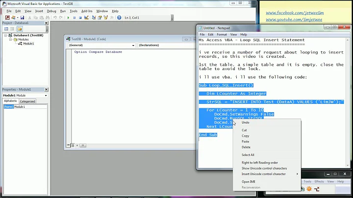 Ms Access - VBA - Loop SQL Insert Statement