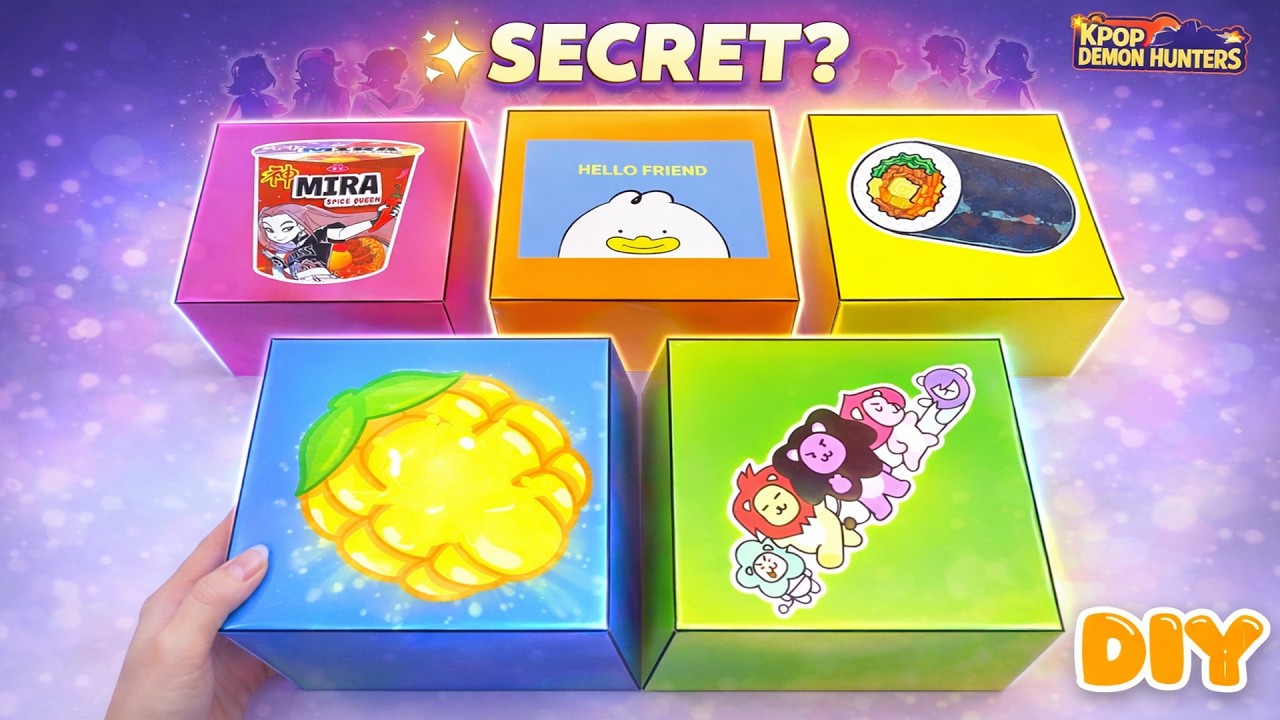 DIY Paper ASMR 💜 KPOP DEMON HUNTERS Surprise Boxes | Blind Bag Unboxing | ASMR