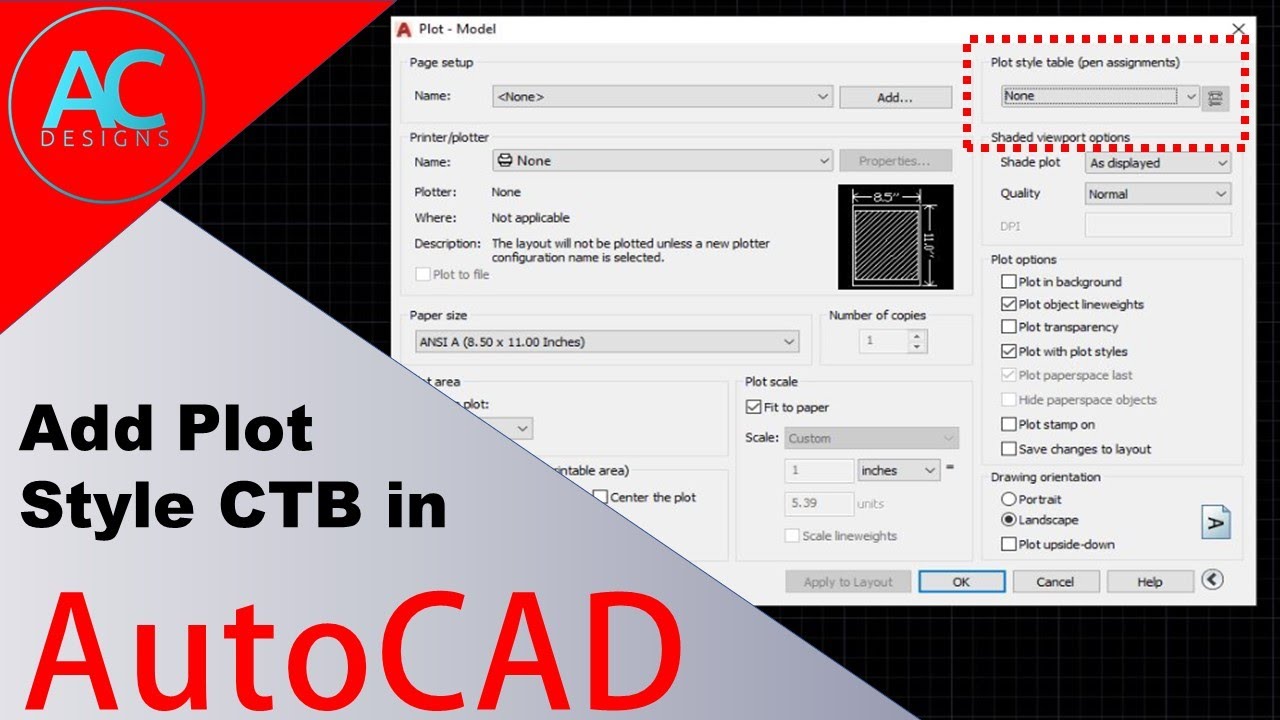 autocad plot style description