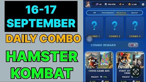 HAMSTER KOMBAT GAMEDEV DAILY COMBO | HAMSTER KOMBAT DAILY COMBO | 16 SEPTEMBER HAMSTER DAILY COMBO