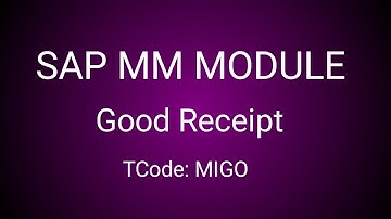 SAP MM Module How to configure MIGO part 1
