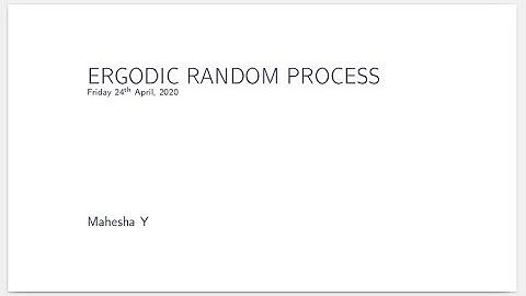 18EC44 ESLA Module 3- Ergodic Random Process